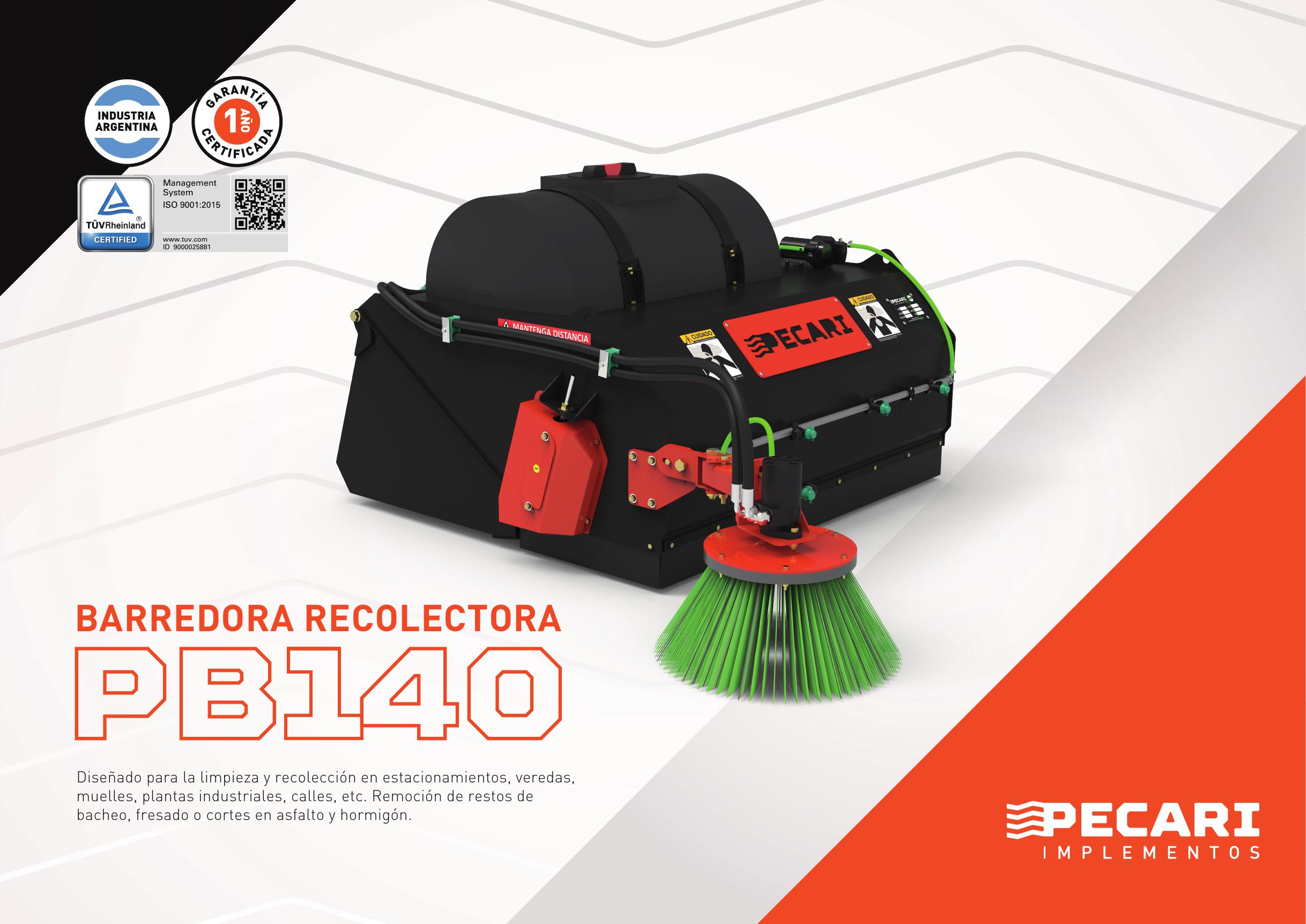 Barredora Recolectora Cordonera – PB 140 C - imagen 1