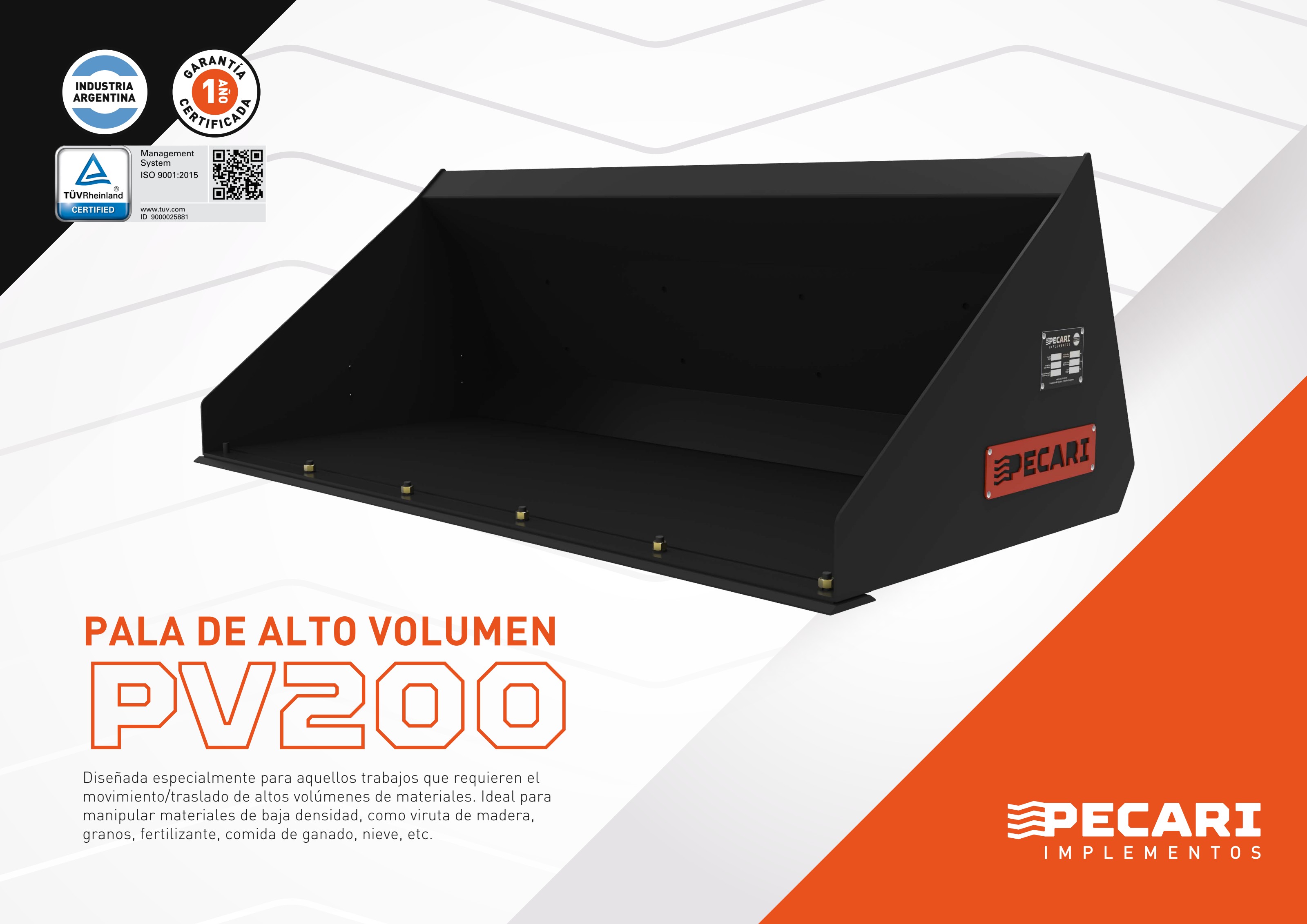 Pala de Alto Volumen – PV 200 - imagen 1